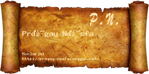 Prágay Násfa névjegykártya